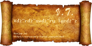 Vörösváry Teréz névjegykártya